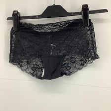 TU Sainsbury's Black Lace Boyshort Knickers Size 8 Lingerie Underwear BNWT