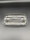 Vintage Pyrex Clear Glass Covered Butter Dish Top & Base 72-B NY USA