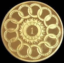 1975 GOLD 1 OZ .999 FINE PRO BONO PUBLICO PHOENIX ROUND WORLD WIDE COIN INVST. 5735.00 per troy oz