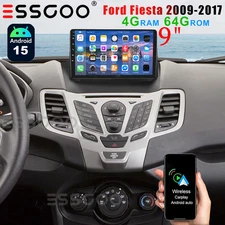 4+64G 9" Android 15 Car Stereo Apple Carplay GPS Wifi For Ford Fiesta 2009-2017