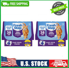 2 PACK Fresh Step Multi-Cat Scented Clumping Cat Litter Power of Febreze, 38 lb