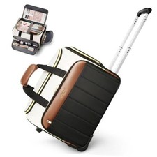 Rolling Teacher Bag with Wheels, Rolling Craft Bag  No Beige Brown