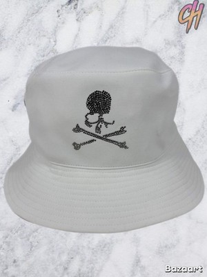 Mastermind World X Swarovski White Bucket Hat Size Large (MSRP: $800.00)