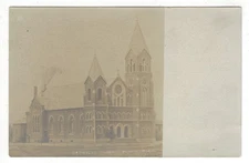 Postcard RPPC Catholic Church Perham, Minnesota