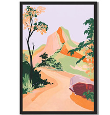 Vintage Style Mountain Landscape Framed Wall Art Scenic Nature Decor
