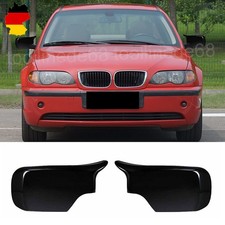 Glanz Schwarz Spiegelkappen Außenspiegel Abdeckung Für BMW 3er E46 Limo Touring