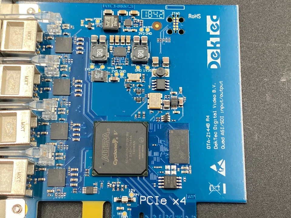 DEKTEC DTA-2144B QUAD ASI/SD-SDI INPUT/OUTPUT PCIe x4 PORTS *WORKING* - Image 2 of 4