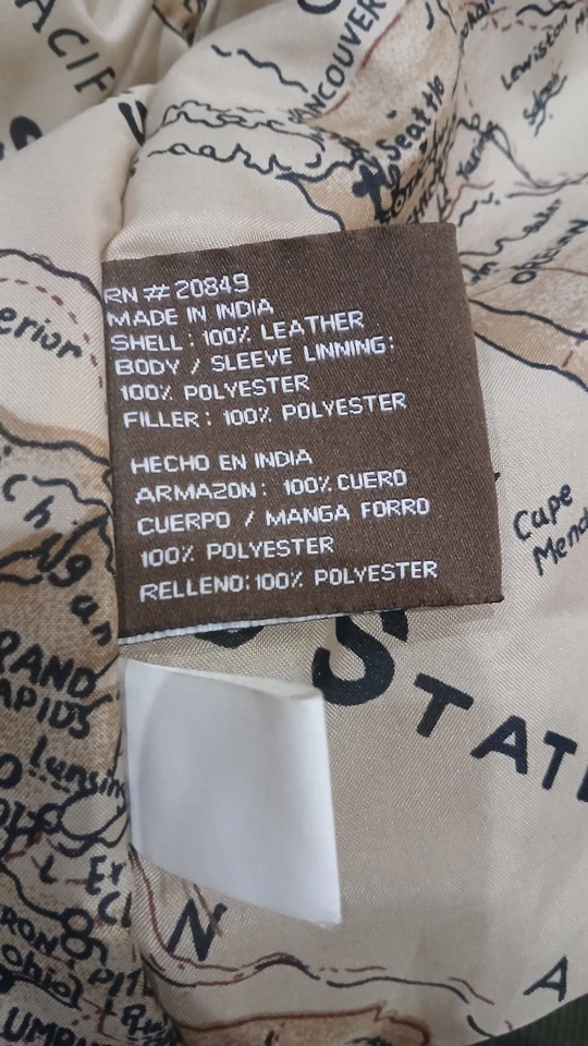 Chaqueta de cuero de colección US Air Force Flyers A-2 Bombers talla 2XL Foto 4 de 4