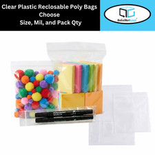 Clear Plastic Reclosable Bags Self Seal Zipper Poly Bag Mil Size and Pack
