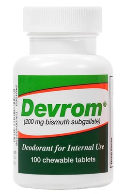 DEVROM Tablets (Internal Deoderant) 200MG 100chewable Tablets 2 pack