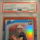Panini 2024 Donruss Drake Maye Rated Rookie Optic Preview R/G Prizm PSA 9