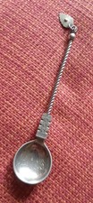 Norwegian Twisted  800 Silver sugar Spoon By Marius Hammer. Circa 1900. 14.7g
