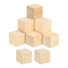 50pcs 1" Unfinished Wooden Blocks Natural Wood Cube Square Wood Blocks DIY