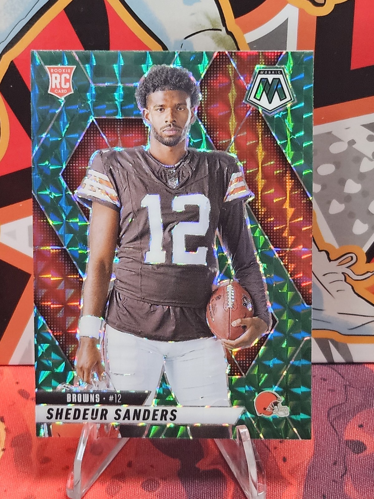 Shedeur Sanders 2025 Mosaic Green Mosaic Rookie Variation #290