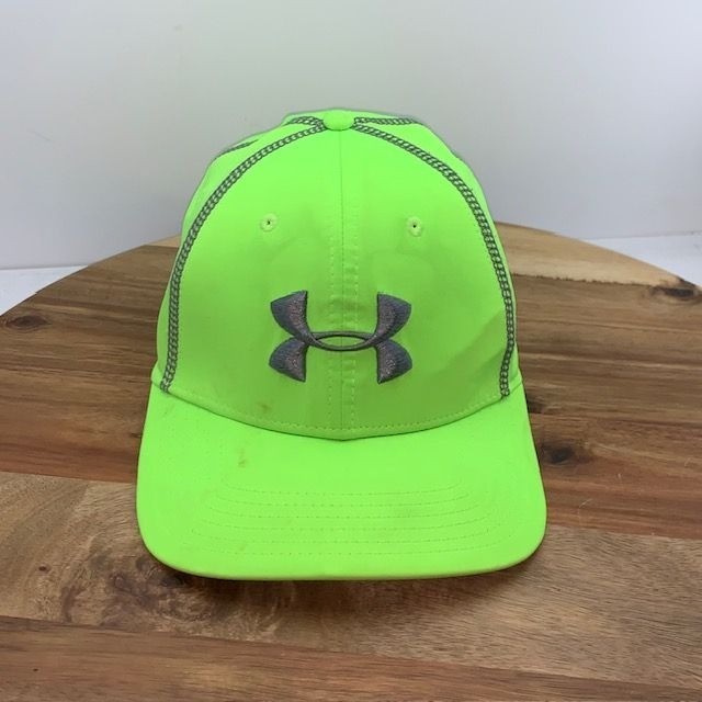Under Armour UA Neon Yellow Stretch Fitted Hat Medium Large 