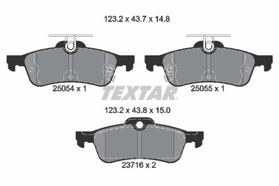 TEXTAR 2505401 Bremsbelagsatz, Scheibenbremse für HONDA