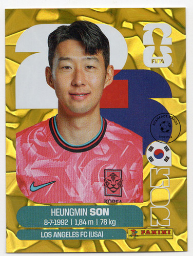Heung-min Son [Blue Crumple] #KOR18 2026 Panini FIFA World Cup Stickers card