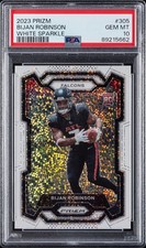 2023 PANINI PRIZM WHITE SPARKLE BIJAN ROBINSON ROOKIE RC PSA 10 SSP POP 7