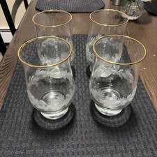 4 Vintage Libbey Arbys Winter Wonderland Glas...