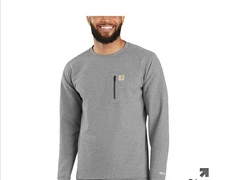 NEW CARHARTT UH0110-M FORCE HEAVYWEIGHT HEATHERED KNIT BASE LAYER CREWNECK TOP M
