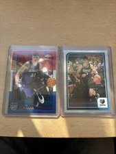 2023-24 Panini NBA HOOPS Jake LaRavia #212 Holo & Topps Chrome Barber Shop Card.