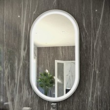 RAK Art Oval LED Bathroom Mirror with Demister 550 x 1000mm – Chrome
