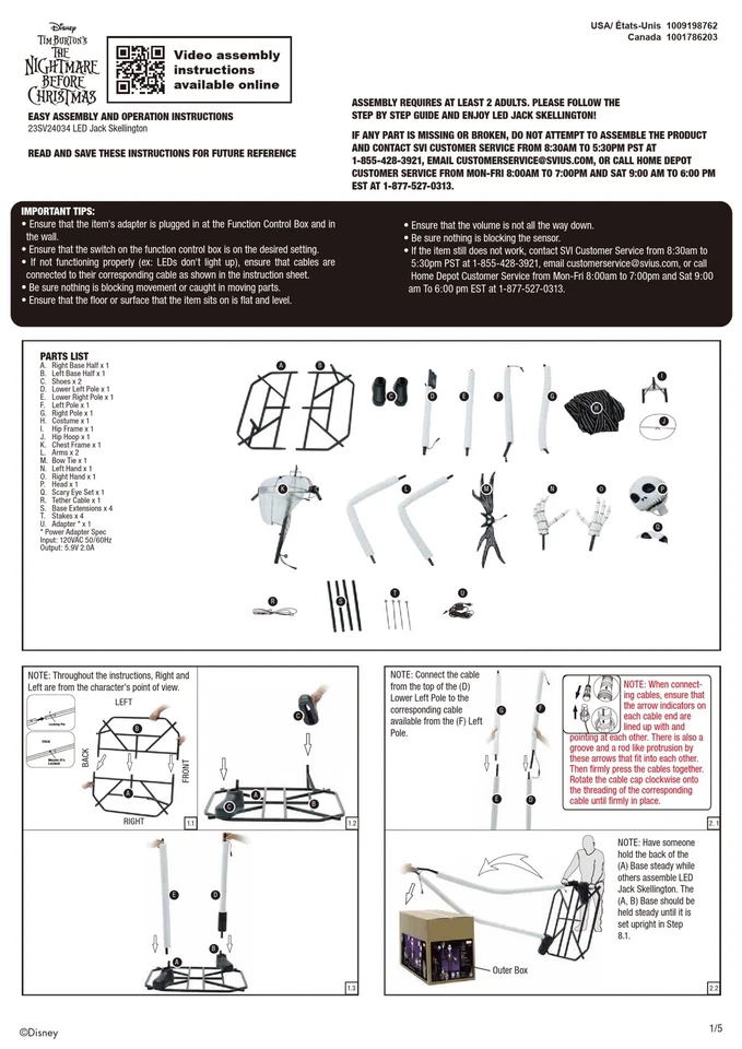 Homedepot 13 ft Animado Jack Skellington Tamaño Gigante Pieza de Repuesto J Foto 2 de 2