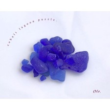 Natural Sea Glass Cobalt Blue Rare Color Beachcombed in Japan Craft