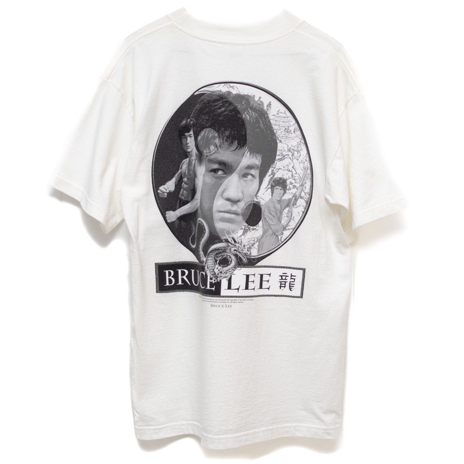 Vintage Bruce Lee Dragon Yin-Yang Graphic Tee by Alstyle Size L