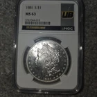 1881-S Morgan Silver Dollar $1 PCGS MS63
