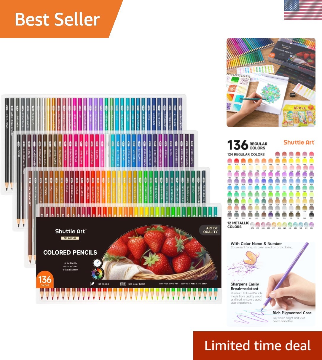 Set - 136 Unique Shades For Doodling