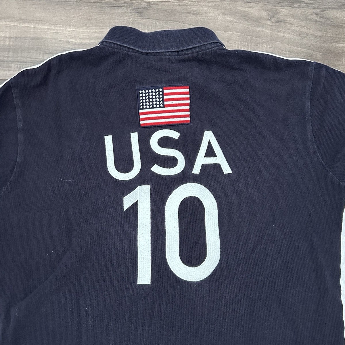 POLO USA 10 ネイビー ポロシャツ Polo Ralph Lauren Polo Mens Size 2XL Shirt USA Jersey 10 1967 Big