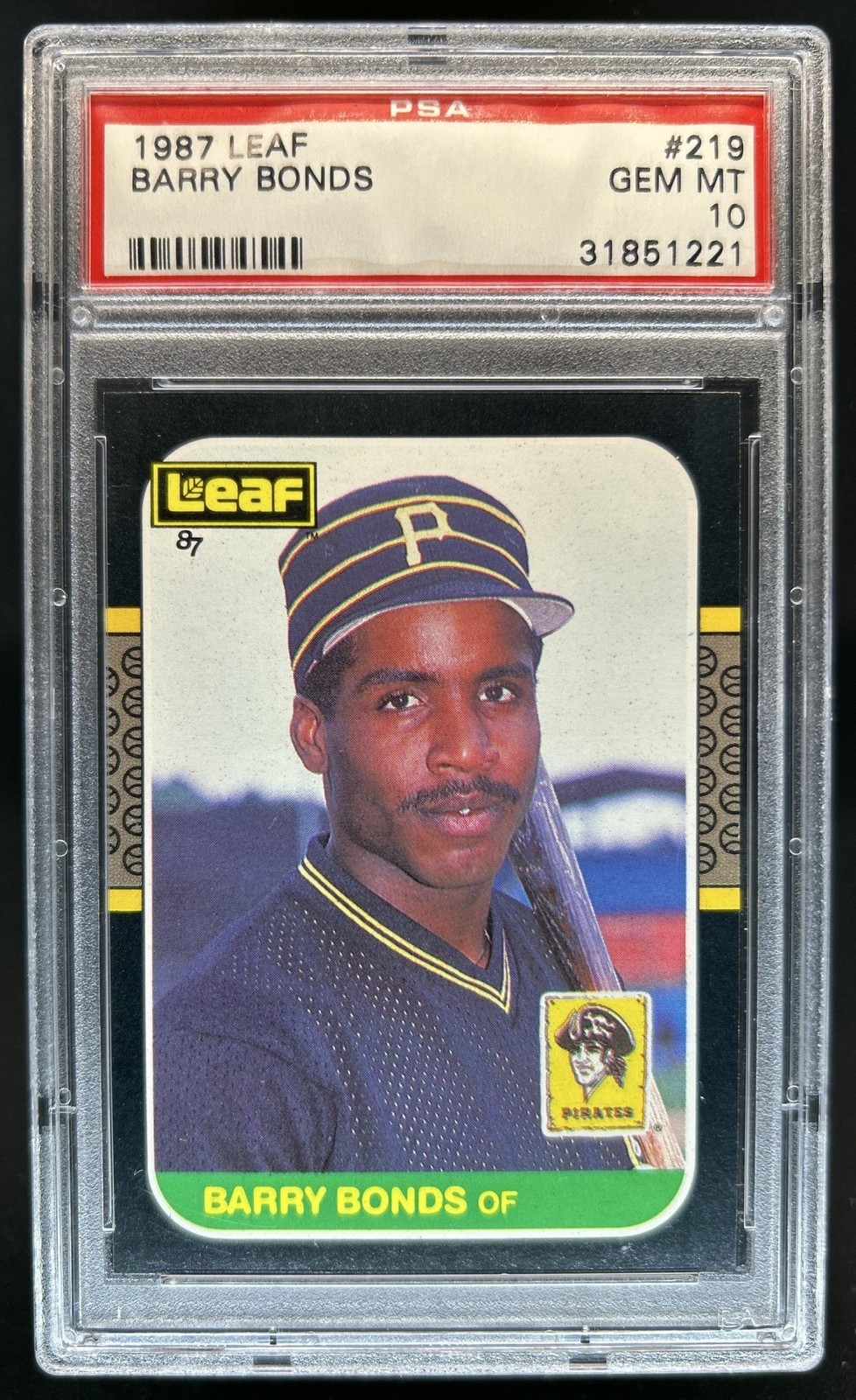 1987 Leaf Barry Bonds Rookie RC #219 Pirates PSA 10 GEM MINT