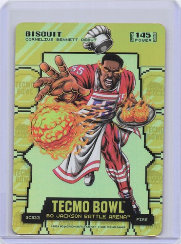 Biscuit Fire Gold Coin SSP 145 Power | 2026 Bo Jackson Battle Arena Tecmo