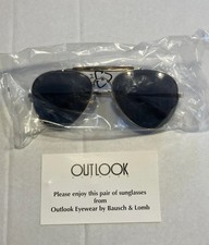 Vintage Bausch Lomb Outlook Aviator Sunglasses Gold Tortoiseshell W/ Case New