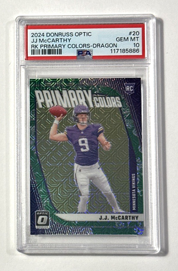 JJ McCarthy Panini Donruss Optic Rookie Primary Colors #20 Dragon