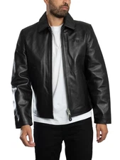 Schott Men's LC5100 Leather Jacket, Black