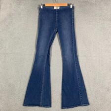 Free People We The Free Penny Flare Jean Women's 26 Blue Pull-On Mid Rise Hippie