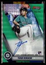2019 Bowman's Best #B19-YK Yusei Kikuchi Best of 2019 Green Mariners Auto #/99