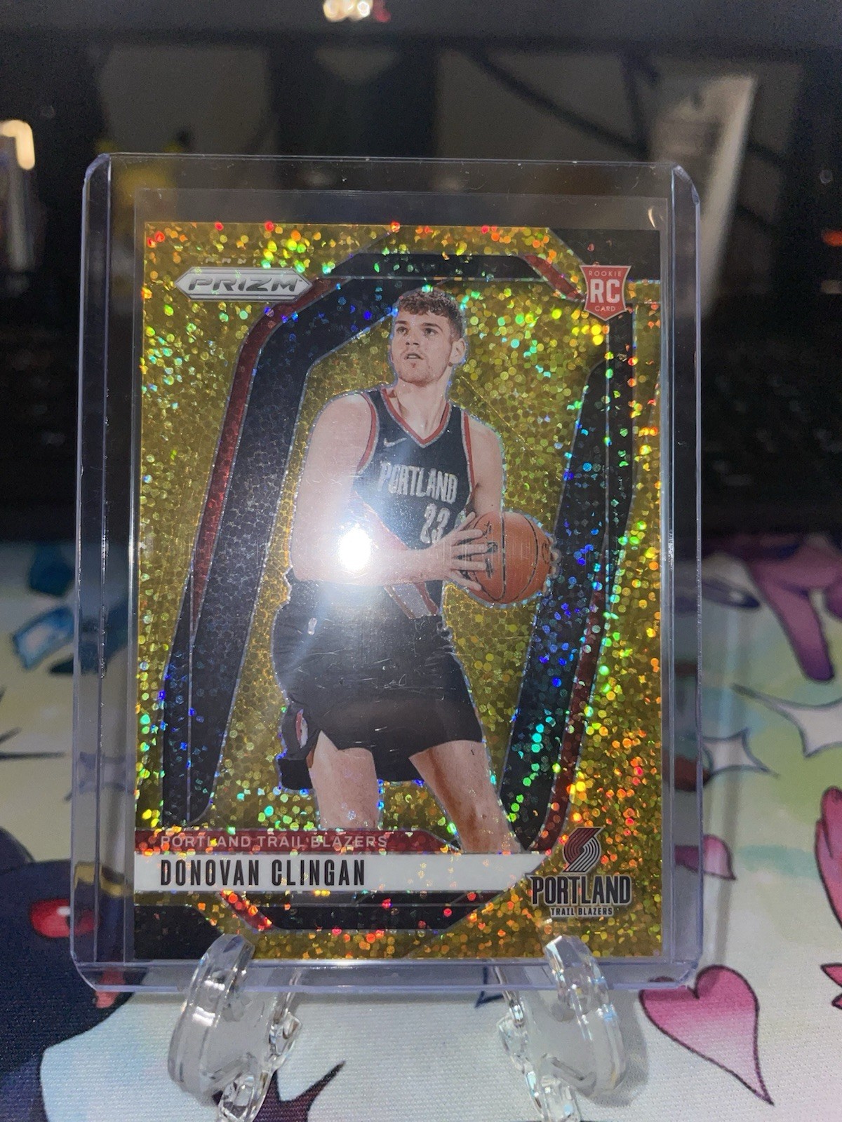 2024-25 Panini Prizm Donovan Clingan #221 Gold Sparkle Prizm /24 (RC)