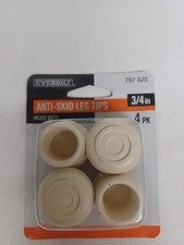 3/4 in. Off-White Rubber Leg Caps for Table, Chair, and Furniture Leg Floor 4 Pk