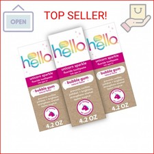 Hello Unicorn Sparkle Kids Toothpaste with Fluoride, Bubble Gum Toothpaste, 4.2