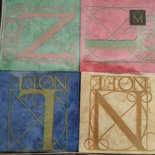 Metropolitan Museum Art Noel Christmas Paper Napkin Set Red Green Blue Tan 