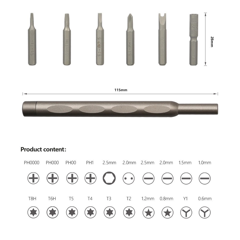 Magnetic Multi-Tool Screwdriver Bit Set for iPhone Galaxy Note Repair Y0.6 Y000