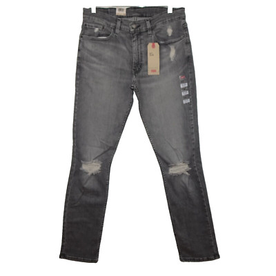 Levi's 511 Slim Jeans Men's Size 34x34 Black Denim Stretch Distressed