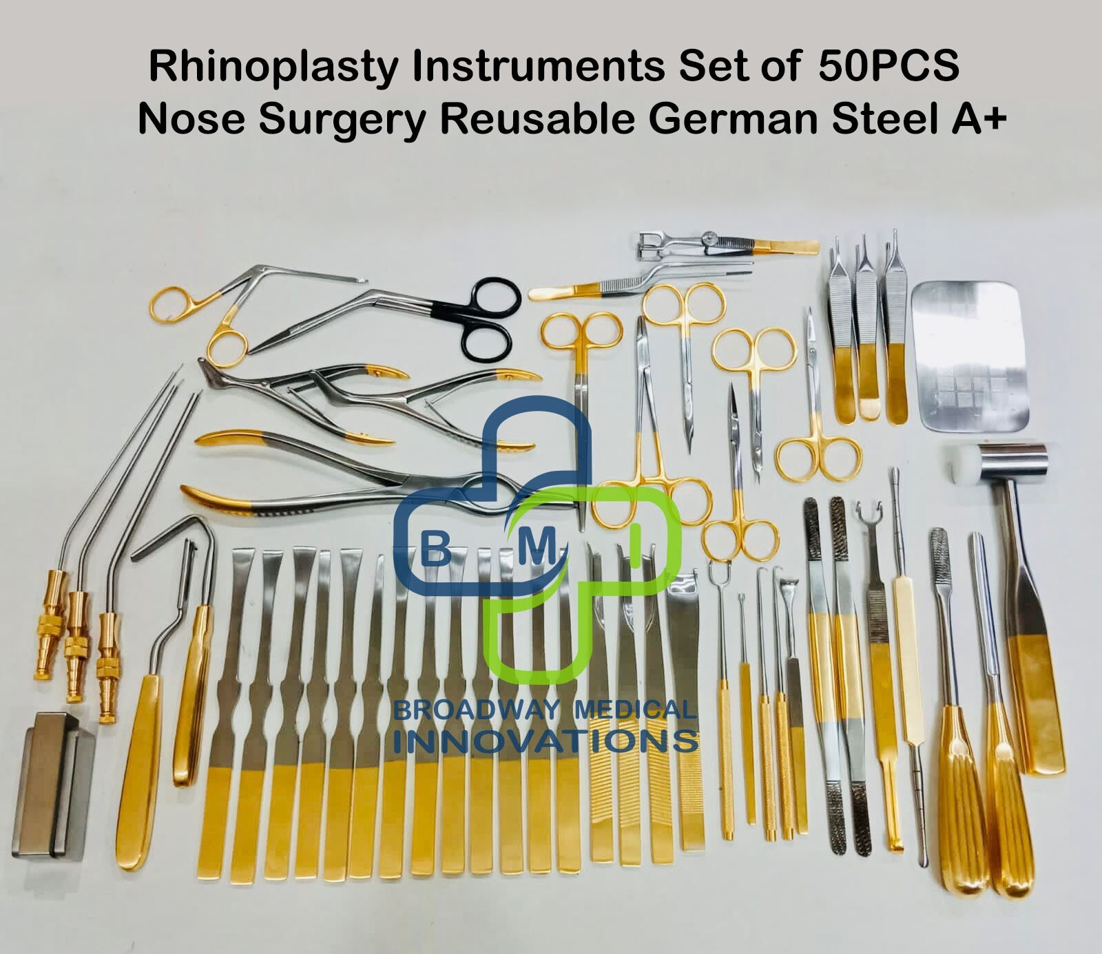 Rhinoplasty Instruments Set of 50PCS Nose Surgery Reusable German Steel A+