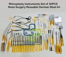 Rhinoplasty Instruments Set of 50PCS Nose Surgery Reusable German Steel A+