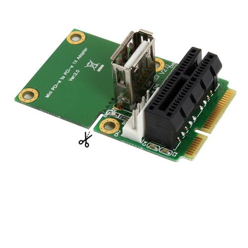 Mini PCI-E to PCI-E Adapter Card PCI-E Full Size Half Size 4Pin Power Supply - Afbeelding 5 van 7
