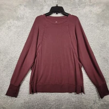 Kindred Bravely Sweatshirt Womens Large Burgundy Bamboo Blend Unzip to Nurse