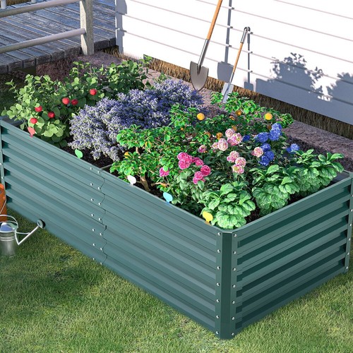Galvanized Outdoor Metal Raised Garden Bed Vegetable/Flower Deck Planter Box Pot - Picture 30 of 43